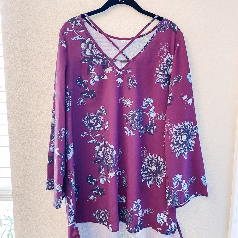 Asymmetrical floral dress